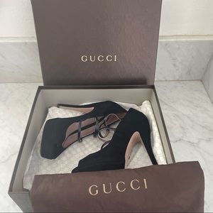 Gucci Black Suede Heels